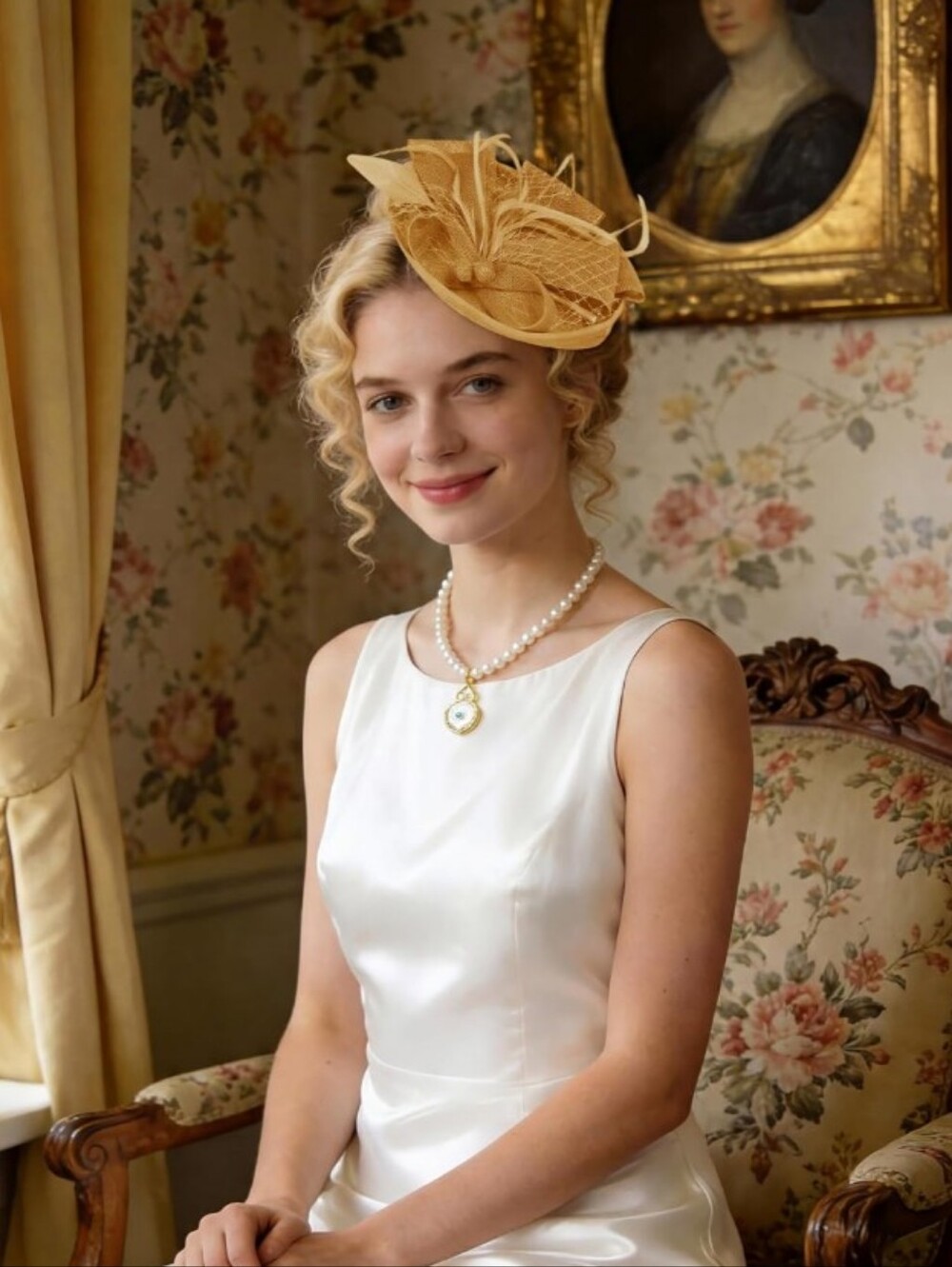 NEW! Golden Wheat Colored Kentucky Derby Fascinator Hat